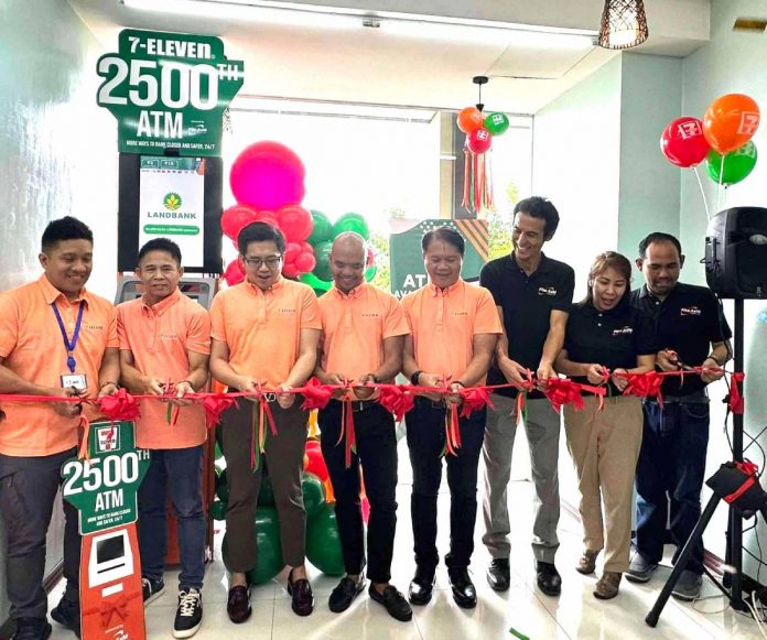 Gracing the momentous milestone were (from left) 7-Eleven's Operation's Special Project Specialist Mr. Leody Arsenio; Visayas 2 District Manager Mr. Ramon Almira; Tax Section Manager Mr. Arianne Ulep; Regional Operations Planning & Support Section Manager Mr. Andrew Bravo; Regional Operations Manager-Visayas Mr. Francisco Gayanilo; Pito AxM Platform, Inc. (PAPI) President Mr. Masanori Sakaguchi; ATM Operations Head Ms. Ricci Pagkalinawan; and IT Project Manager Mr. Mat Tacolod.