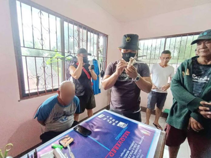 The village chief of Barangay Inagdangan Centro in Zarraga, Iloilo was collared in a buy-bust operation on Friday morning, July 14. PRO-6 PHOTO