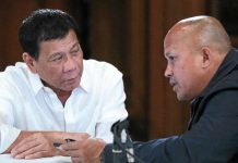 Former President Rodrigo Duterte (left) and Sen. Ronald “Bato” dela Rosa shrug off looming International Criminal Court ruling on the Philippine government’s appeal against the drug war probe. INQUIRER FILE
