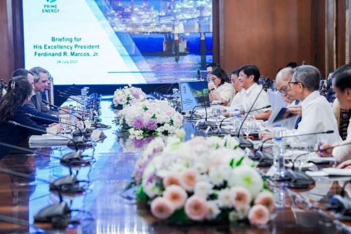 President Ferdinand Marcos Jr. and Prime Energy executives meet on Tuesday, July 4, in Malacanang. PRESIDENTIAL COMMUNICATIONS OFFICE PHOTO