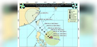 Severe Tropical Storm “Egay” may become a super typhoon on Tuesday, July 25. DOST-PAGASA Photo