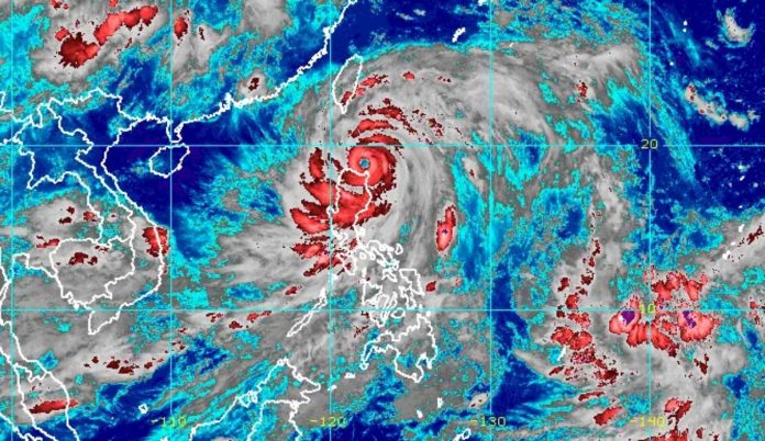 Satellite image of Typhoon Egay (Doksuri) as of July 25, 2023, 11 pm. NOAA