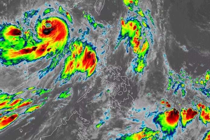 The southwest monsoon or habagat will continue to bring rains over some parts of the Philippines, the Philippine Atmospheric, Geophysical and Astronomical Services Administration said Monday, July 17. RAMMB/US NOAA/HIMAWARI 8 PHOTO