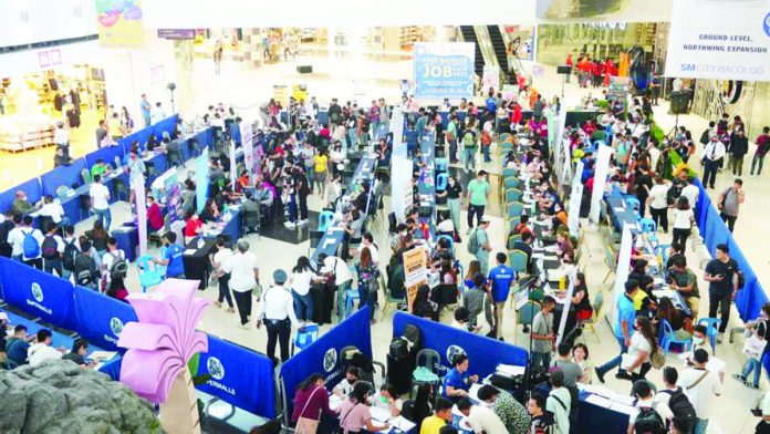 Photo shows one of the job fairs held by the Public Employment Service Office of Bacolod City. Few job vacancies were filled during job fairs in 2022. To address this, the city government is refocusing on reskilling and upskilling its labor force. BCD PIO PHOTO