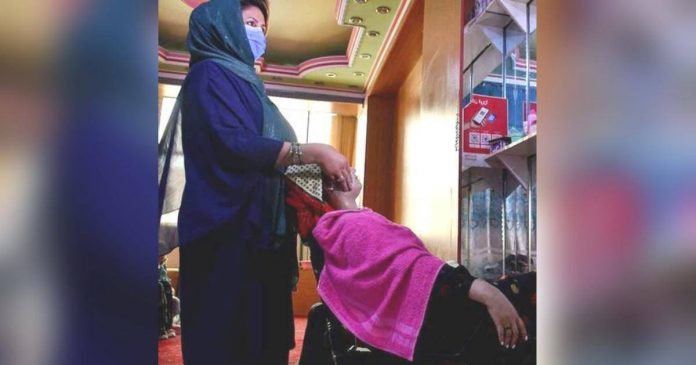 Beauty salons in Afghanistan have one month to shut shop such as this one in Mazar-i-Sharif. GETTY IMAGES