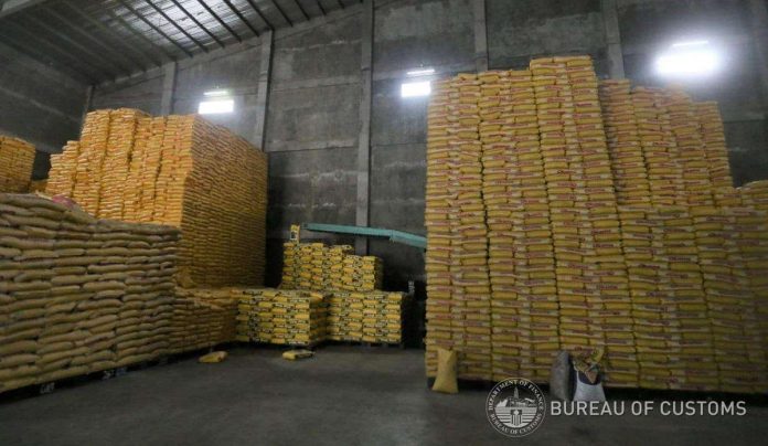 The Bureau of Customs “temporarily” padlocks several warehouses in Bulacan found containing P505 million worth of imported rice. BUREAU OF CUSTOMS PHOTO