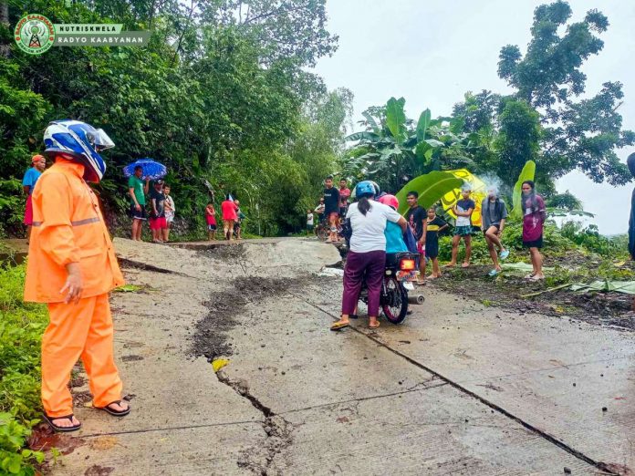 Incessant rains softened the soil, damaging the Barangay Mabini Road in Sibalom Antiqu. NUTRISKWELA RADYO KAABYANAN