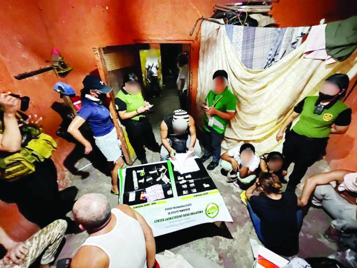 Seven suspects were cornered in an alleged drug den in Roxas City on Tuesday, Aug. 8. PDEA REGION 6 PHOTO