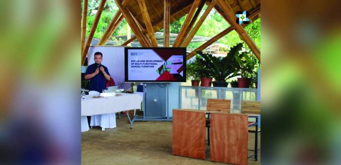 Engr. Edward Paul Marasigan presents the development, design, and production of multi-functional school furniture made mainly of engineered bamboo together with other raw materials. DOST-FPRDI PHOTO