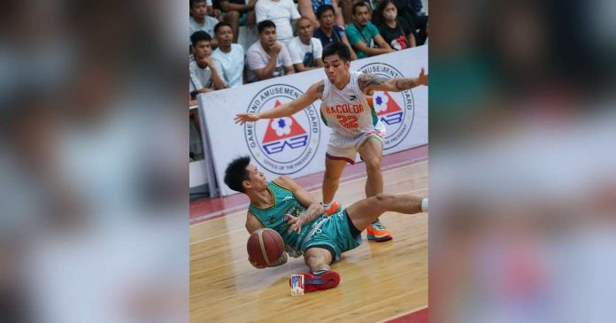 John Cantimbuhan (22) spearheads Bacolod City of Smiles in their win over Laguna Krah Asia Heroes. MPBL PHOTO