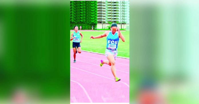 Capiznon Piepet Prebillo captures the gold medal in the women’s 200-meter run event of the 2023 ROTC Games Visayas Leg at the Iloilo Sports Complex in Iloilo City. PHOTO COURTESY OF PSC