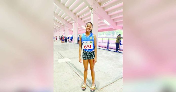 Negrense Krisha Aguillon captured her second gold in the 2023 Palarong Pambansa after ruling the secondary girls 200-meter dash. PHOTO COURTESY OF ANTONETTE JAY AGUILLON