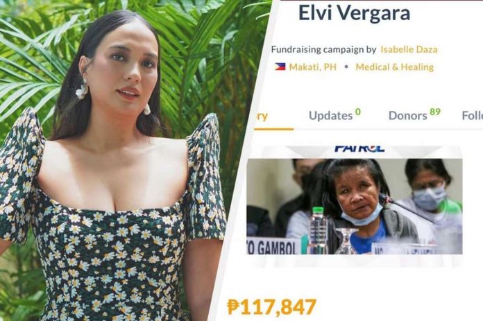 Isabelle Daza’s online fundraising campaign for kasambahay Elvie Vergara has so far raised P117,847.