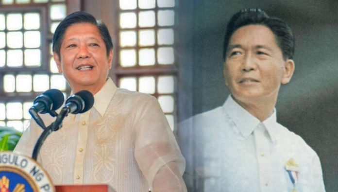 President Ferdinand Marcos Jr. and Ferdinand Marcos Sr. (right). File photos: Official Facebook page of President Bongbong Marcos and Wikimedia Commons