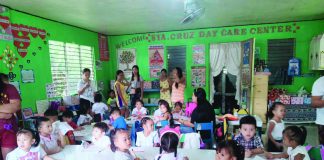 Photo shows children at the Child Development Center in Pandan, Antique during their first day of class on Monday, Sept. 4. Some 10,000 children are enrolled in 668 centers in the province this school year. PSWDO ANTIQUE