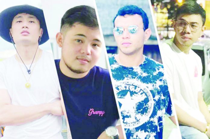 (From left) Victims John Paul Mark Bosque, Mark Clarenz Libao and Chysler Floyd Fernandes, and lone survivor Jevron Parohinog.