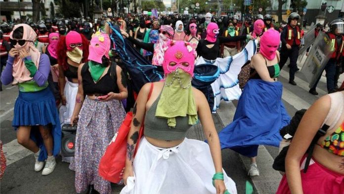 Women take part in a protest in support of safe and legal abortion access in Mexico City. REUTERS