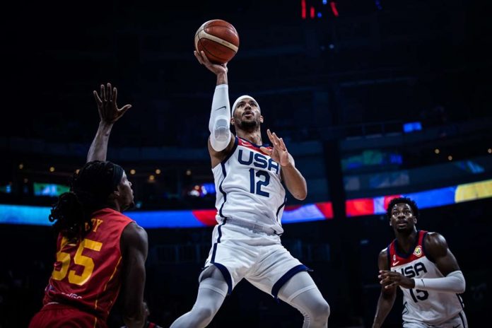 Team USA’s Josh Hart splits the Montenegro defense for an inside hit. FIBA PHOTO