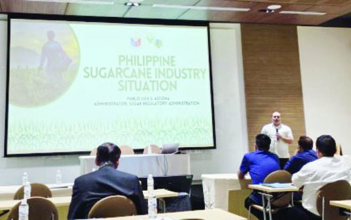 Sugar Regulatory Administration chief Pablo Luis Azcona presents the Philippine Situationer of the Sugar Industry during the Sugarex Thailand 2023 Conference held on Sept. 14 to 15, 2023. “We continue to be positive of growth in the sugar industry,” he said in a statement Tuesday night, Sept. 19, 2023). SUGAR REGULATORY ADMINISTRATION PHOTO