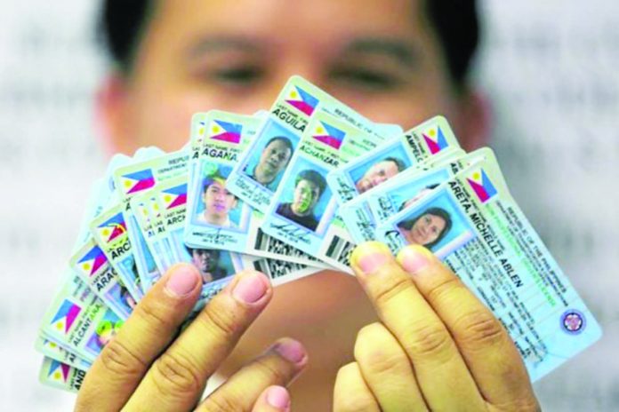 An employee of the Land Transportation Office shows some driver’s licenses that have yet to be distributed. FILE PHOTO FROM INQUIRER / NIÑO JESUS ORBETA