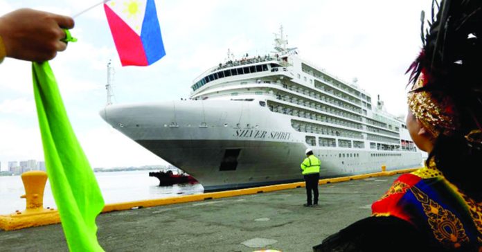 Silver Spirit cruise ship arrived at the Manila South Harbor on Feb. 15, 2023. As of Monday, Oct. 16, the Philippines is projected to have 128 cruise calls this year. PNA PHOTO BY YANCY LIM