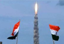 India launched a rocket on July 14, 2023 carrying an unmanned spacecraft to land on the Moon, its second attempt to do so as its cut-price space programme seeks to reach new heights. GETTY IMAGES