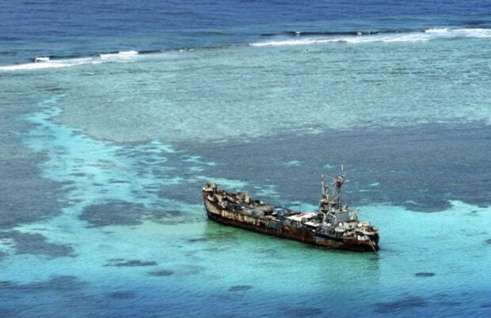 The grounded BRP Sierra Madre on Ayungin (Second Thomas) Shoal in the West Philippine Sea. NIÑO JESUS ORBETA / INQUIRER file photo