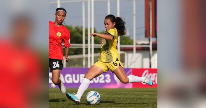 Shelah Mae Cadag was one of the goal scorers for Kaya Futbol Club-Iloilo women’s team in their semifinals win over De La Salle University Lady Archers. PHOTO COURTESY OF KAYA-ILOILO