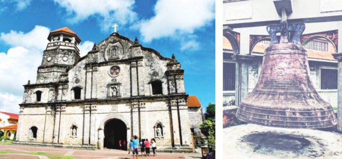 The centuries-old Sta. Monica Church in Panay, Capiz houses the Panay Bell or “Dakung Lingganay” (right) – the “biggest Catholic church bell in Southeast Asia”. Panay will receive P20 million worth of tourism projects from Department of Tourism. STA. MONICA PARISH, PANAY, CAPIZ FB PHOTO