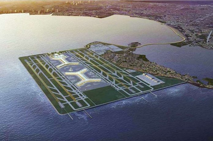 Photo shows an artist's rendition of the proposed Sangley Point International Airport in Cavite. HANDOUT PHOTO