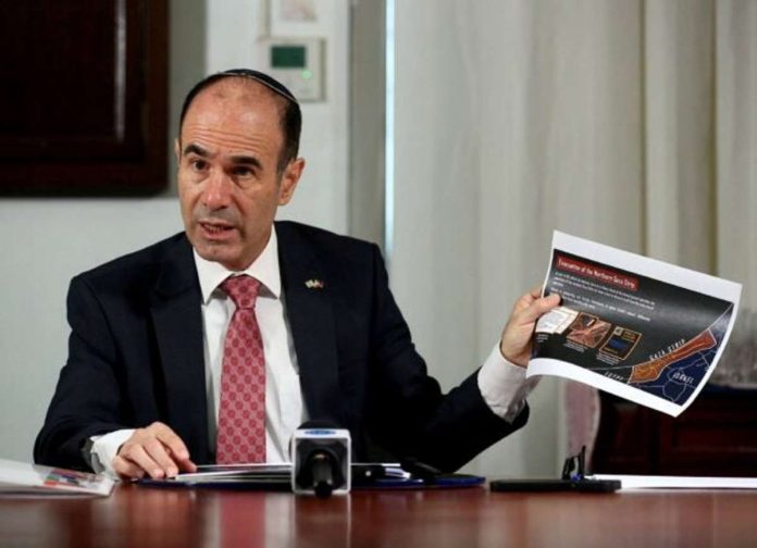 Israel Ambassador to the Philippines Ilan Fluss briefs editors and staff of the Philippine Daily Inquirer about the Israel-Hamas conflict during a visit to the paper’s office in Makati City. RICHARD A. REYES, PHILIPPINE DAILY INQUIRER