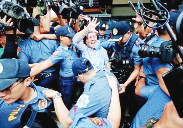 Former senator Leila de Lima is all smiles and thankful after the Muntinlupa City Regional Trial Court on Monday grants her petition for bail in her remaining drug case. De Lima has been in detention at the Philippine National Police Custodial Center in Camp Crame since February 2017. PHOTO BY RICHARD A. REYES / PHILIPPINE DAILY INQUIRER