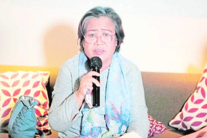 Former senator Leila de Lima speaks during her first news briefing after her release in detention on Nov. 13, 2023 at the Novotel Hotel in Cubao, Quezon City. INQUIRER PHOTO / GRIG C. MONTEGRANDE