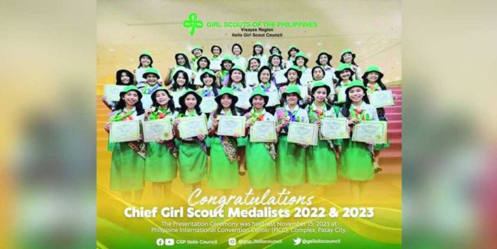 Forty girl scouts of the Iloilo Girl Scout Council were among the 921 Chief Girl Scout medalists for 2023. GSP ILOILO COUNCIL FB PHOTO