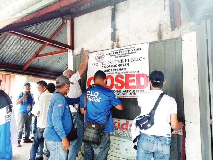 This batchoyan in Bacolod City is being padlocked for failing to secure permits from the city government. BACOLOD CLO PHOTO