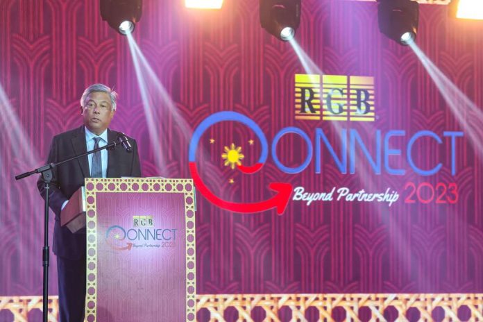 PAGCOR Chairman and CEO Alejandro Tengco emphasizes the growth opportunities for the Philippine gaming industry during the recent RGB International Gala Night.