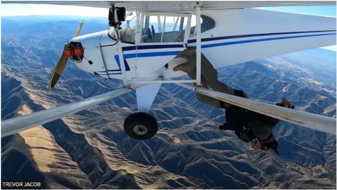 Trevor Jacob bailed out of a solo flight over the Los Padres mountains in California in 2021. PHOTO BY TREVOR JACOB