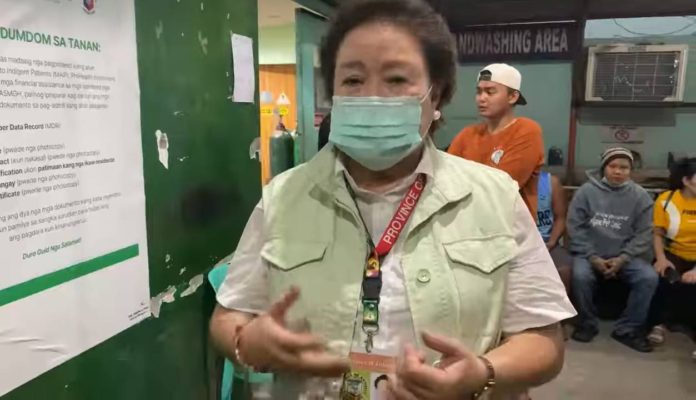 Gov. Rhodora Cadiao visits the Angel Salazar Memorial General Hospital in San Jose de Buenavista, Antique following a bus accident in Hamtic town on Tuesday, Dec. 5.