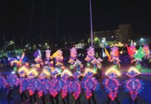 Students from STI-West Negros University during the Festival of Lights arena dance competition at the Bacolod City Government Center grounds on Dec. 2. BCD PIO