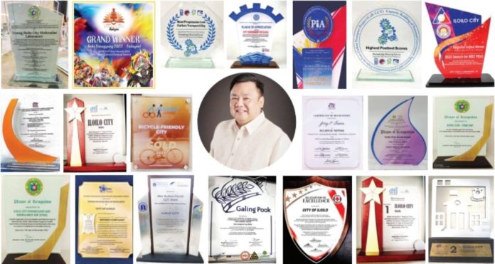 The Iloilo City Government under the leadership of Mayor Jerry Treñas continues to reap awards this 2023, a testament of the hard work and dedication of the men and women of the city government, and partnership with the private sector and cooperation of the Ilonggo community. Photo shows some of the awards Iloilo City received this year.