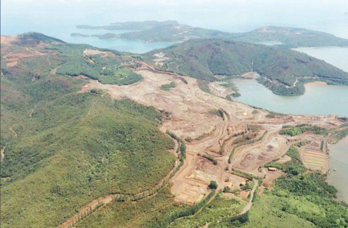 Aerial photo shows the Taganito Mining site in Claver, Surigao del Norte. TOTO LOZANO/PRESIDENTIAL FILE PHOTO