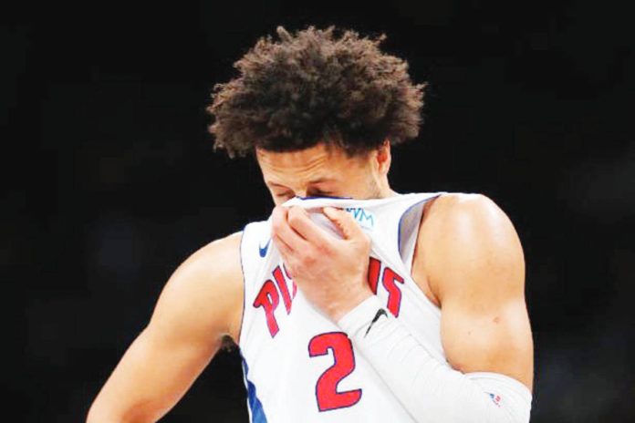 Detroit's Cade Cunningham turned emotional as the Pistons continued their losing run in the 2023-24 NBA Season. AP PHOTO