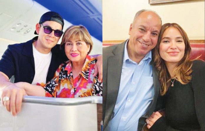 Left photo shows Richard Gutierrez and Annabelle Rama and right photo shows Sarah Lahbati and his father Abdel Lahbati. @ANNABELLERAMAIG/@SARAHLAHBATI INSTAGRAM PHOTOS