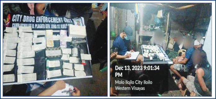 Over P1.4 million worth of suspected shabu was seized from four suspects during an anti-illegal drug operation in Molo, Iloilo City on Wednesday night, Dec. 13. PRO6 PHOTO