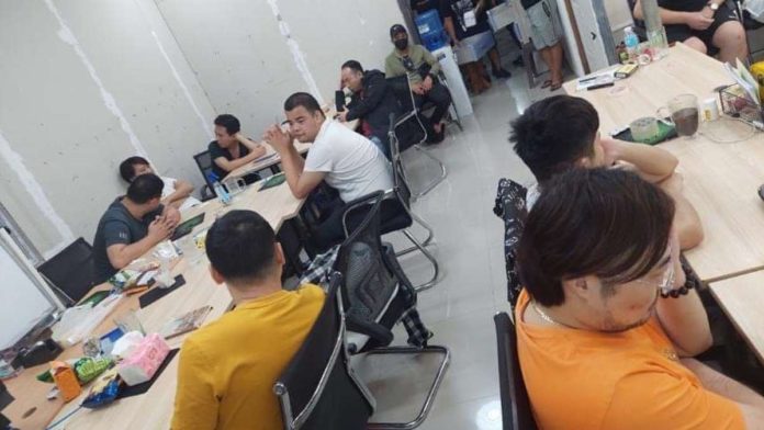 The Iloilo City Police Office arrested 17 Chinese nationals suspected of operating a cybersex den in Lawaan Village, Barangay Balantang, Jaro, Iloilo City on Nov. 4, 2023. ILOILO CITY POLICE OFFICE PHOTO