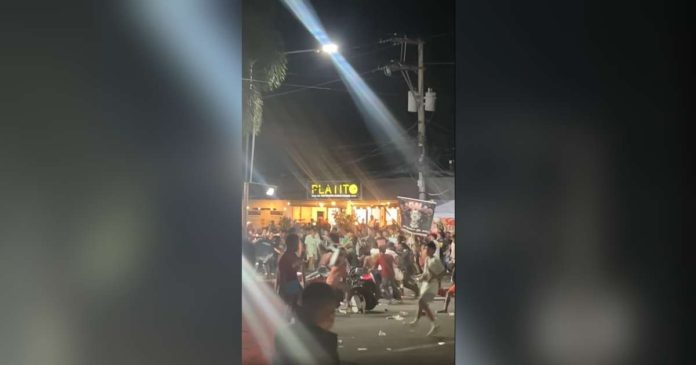 Members of two bands performing for the Ati-atihan Festival Sadsad in Kalibo, Aklan figured in a physical altercation on Thursday night, Jan. 18. Mayor Juris Bautista Sucro ordered to prohibit the two bands from further participating in the festivities. SCREENGRAB FROM JOHN HERMRIS PELAYO VIDEO