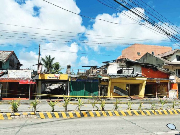 A structural fire in Barangay Poblacion Tabuc, Mambusao, Capiz on New Year left over P700,000 in property damage. Photo shows the aftermath of the blaze. KLEA JANE LU /FACEBOOK