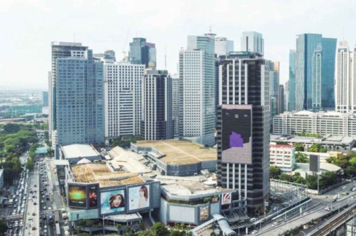 An aerial view shows the Ortigas business district in Pasig City. REUTERS/ADRIAN PORTUGAL/FILE PHOTO