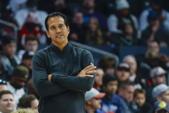 Erik Spoelstra is in his 29th season overall with the Miami Heat. He started in the Miami’s video room and eventually becoming a scout, then an assistant coach. PHOTO COURTESY OF NELL REDMOND/AP