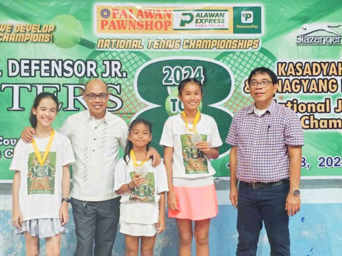 Some of the winners of the Masters Top 8 Tennis Championships held at the Iloilo Sports Complex recently. PHOTO COURTESY OF PALAWAN PAWNSHOP NATIONAL TENNIS CHAMPIONSHIPS